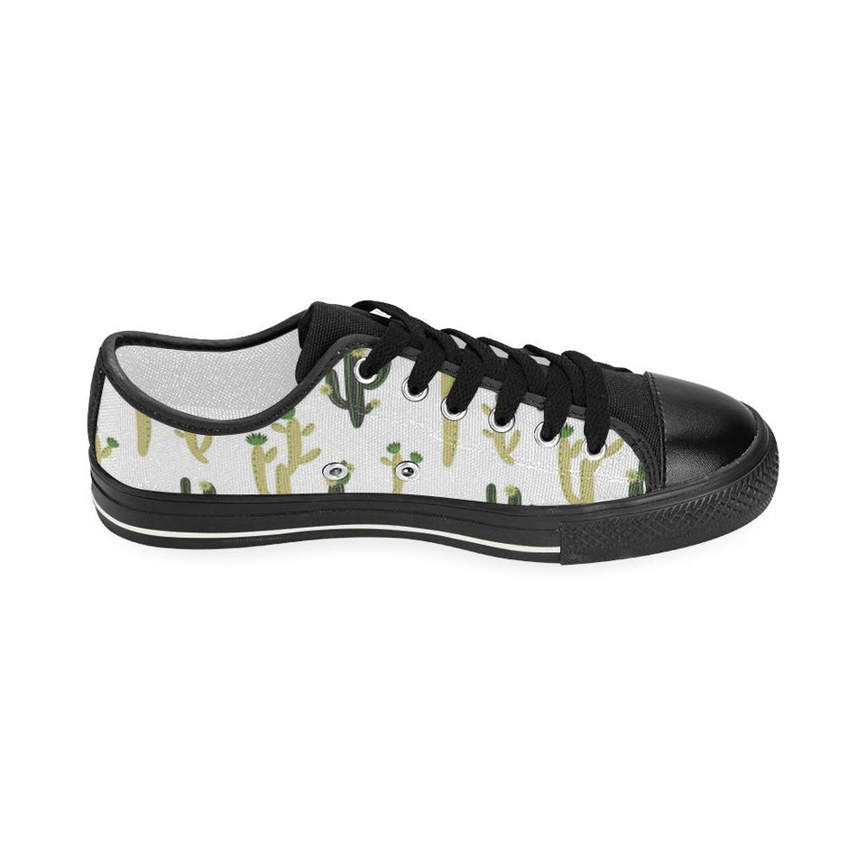Cute cactus pattern Kids' Boys' Girls' Low Top Canvas Shoes Black