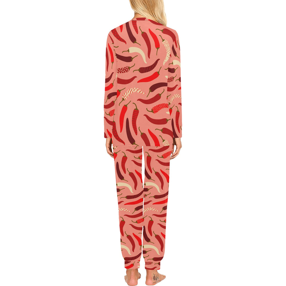 Beautiful Chili peppers pattern Women's All Over Print Pajama Set