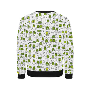 Sketch funny frog pattern Men's Crew Neck Sweatshirt