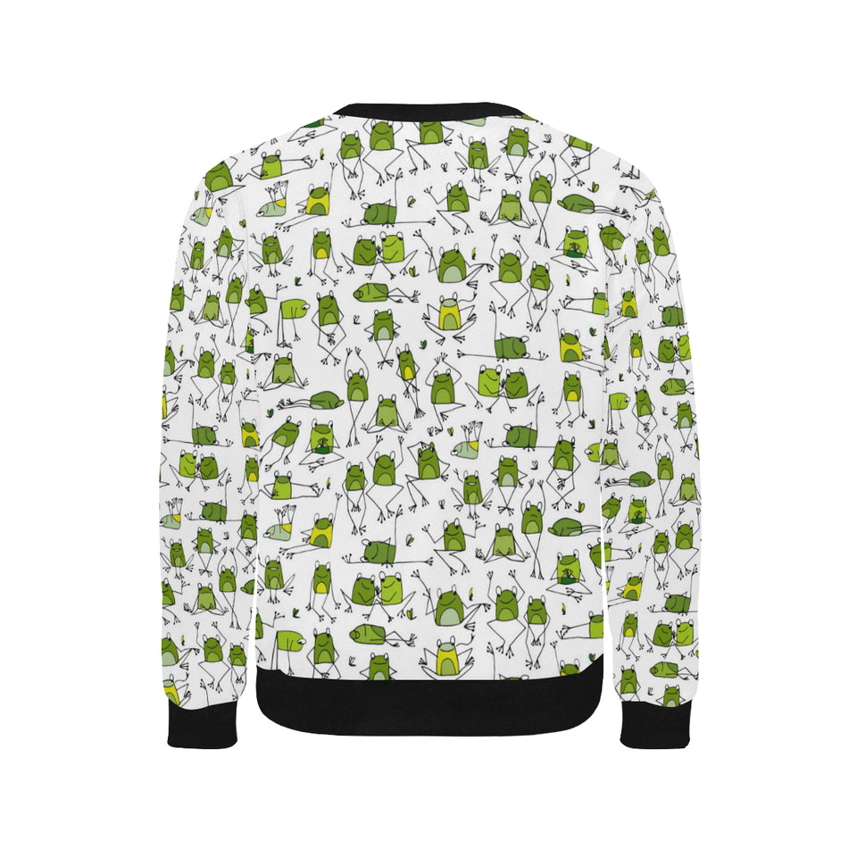 Sketch funny frog pattern Men's Crew Neck Sweatshirt