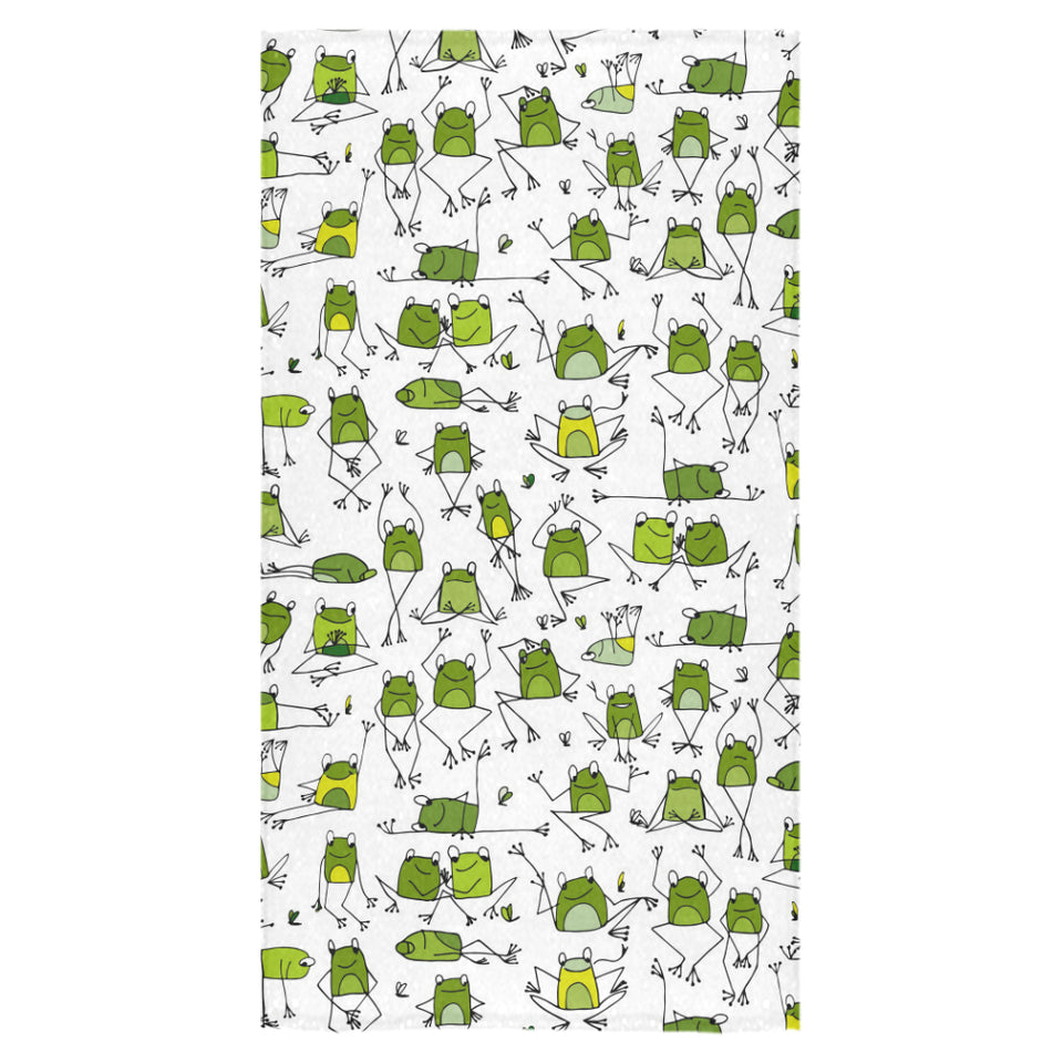 Sketch funny frog pattern Bath Towel