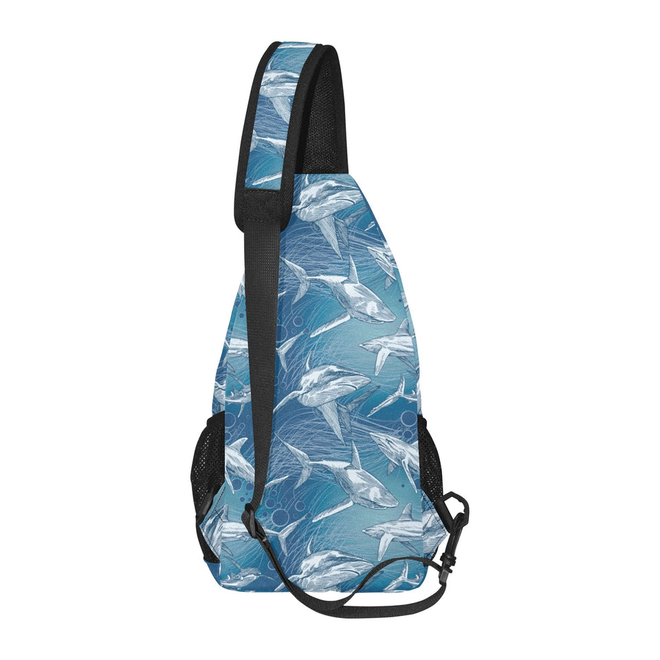 Shark hand drawn All Over Print Chest Bag