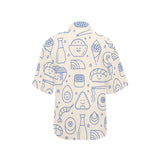 Cute sushi icon pattern Women's All Over Print Hawaiian Shirt