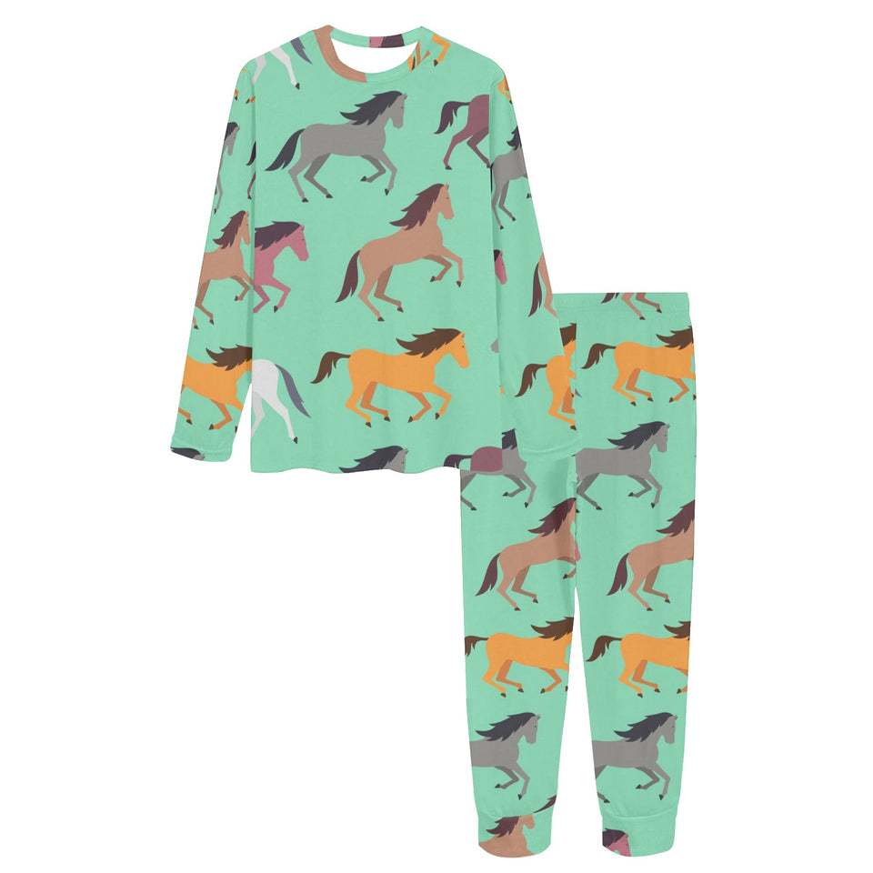 Colorful horses pattern Women's All Over Print Pajama Set