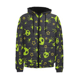 Alien Pattern Print Design 02 Men's Padded Hooded Jacket