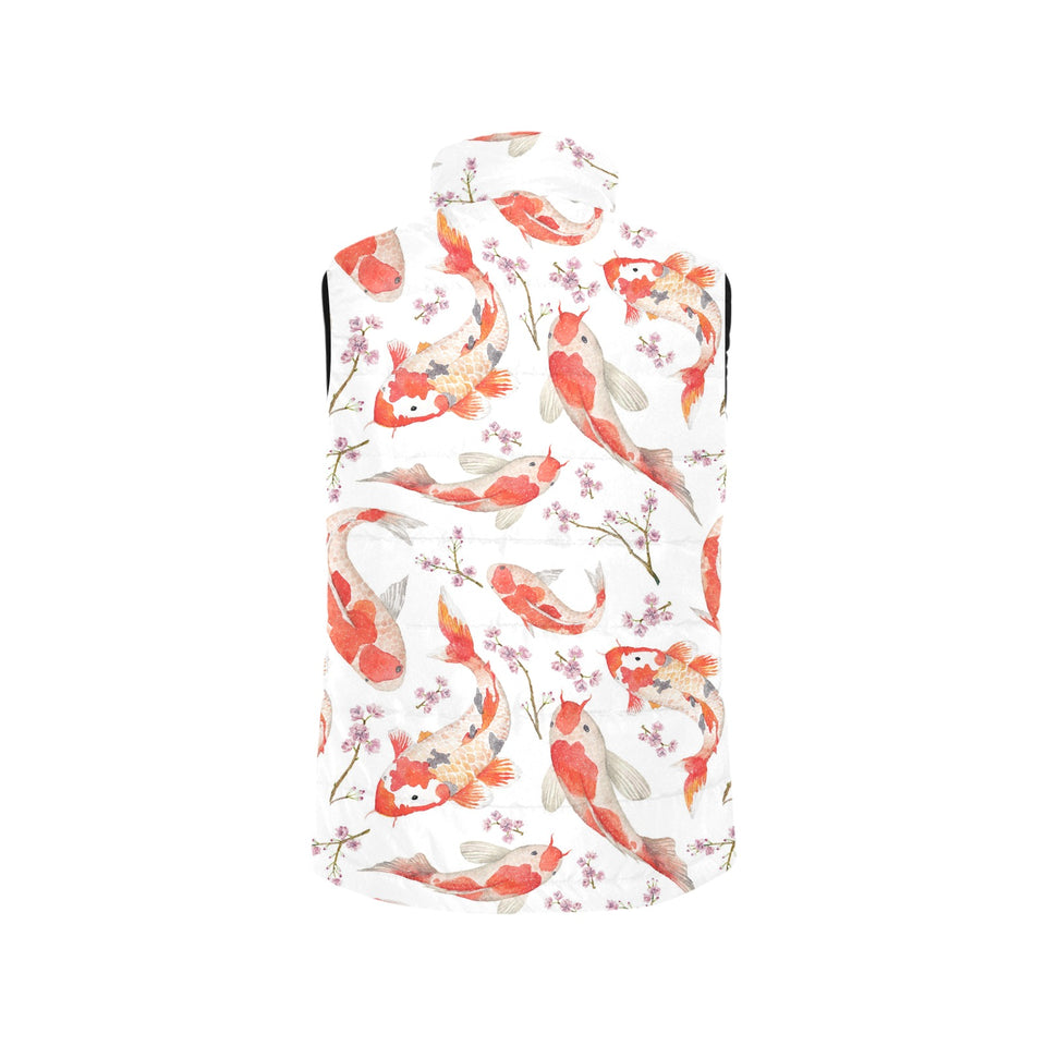 Watercolor Koi Fish Carp Fish pattern Men's Padded Vest