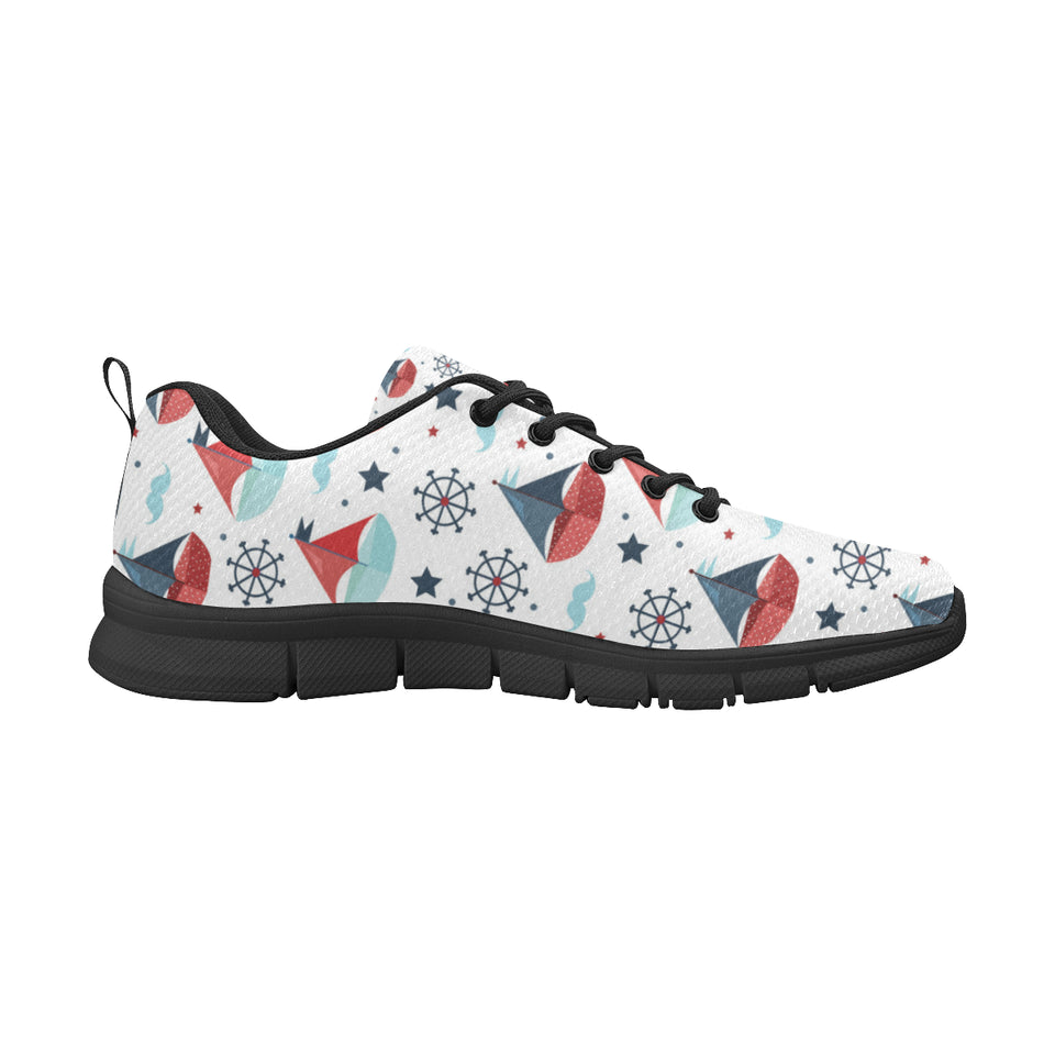 Cute color paper sailboat pattern Men's Sneaker Shoes
