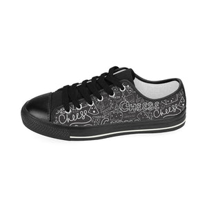 Handwritten cheese pattern Kids' Boys' Girls' Low Top Canvas Shoes Black