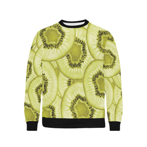 Sliced kiwi pattern Men's Crew Neck Sweatshirt