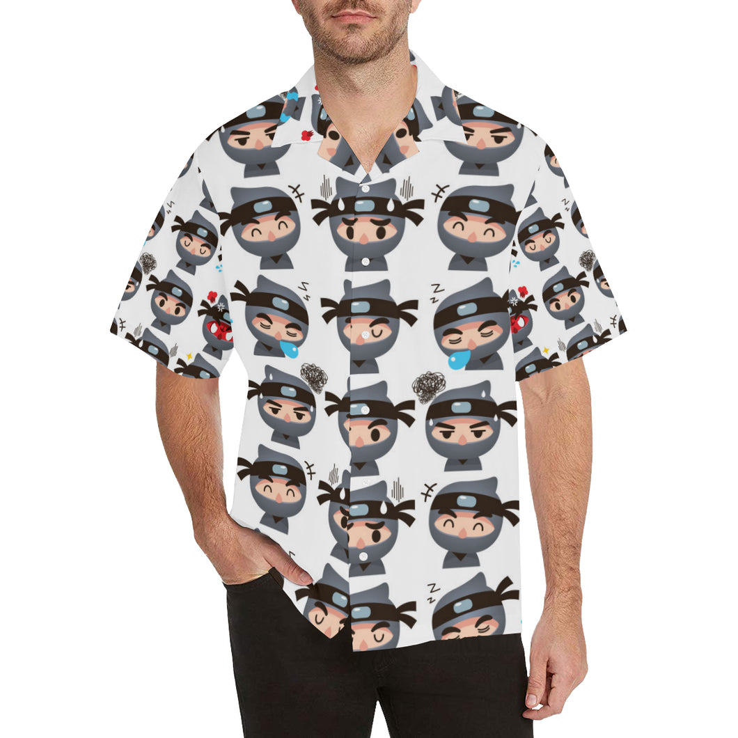 Cute ninja design pattern Men's All Over Print Hawaiian Shirt