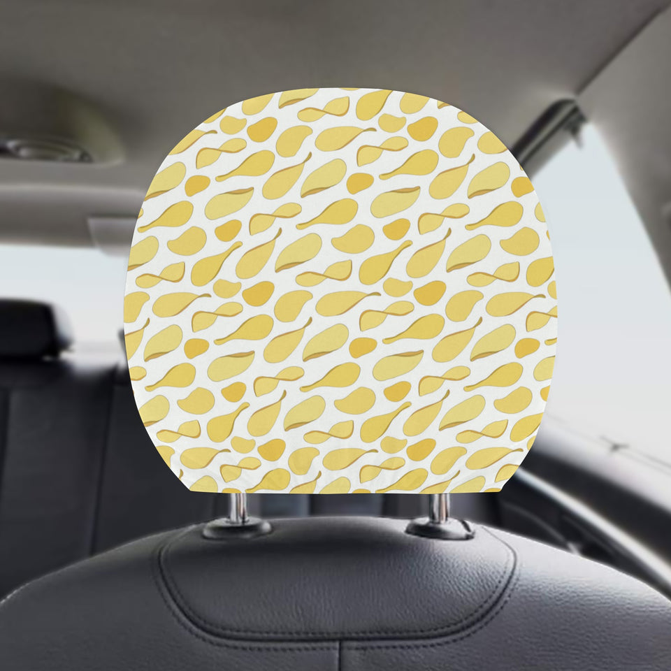 Potato Chips Pattern Print Design 02 Car Headrest Cover