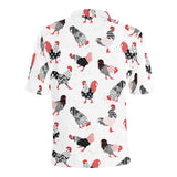Cool rooster chicken cock floral ornament backgrou Men's All Over Print Polo Shirt