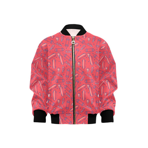 Skate Board Pattern Print Design 01 Kids' Boys' Girls' Bomber Jacket