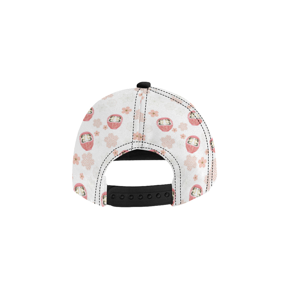 Daruma japanese wooden doll cherry blossom flower All Over Print Snapback Cap