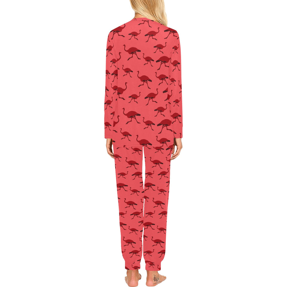 Ostrich Pattern Print Design 03 Women's All Over Print Pajama Set