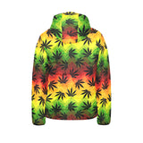 Canabis Marijuana Weed Pattern Print Design 03 Kids' Boys' Girls' Padded Hooded Jacket