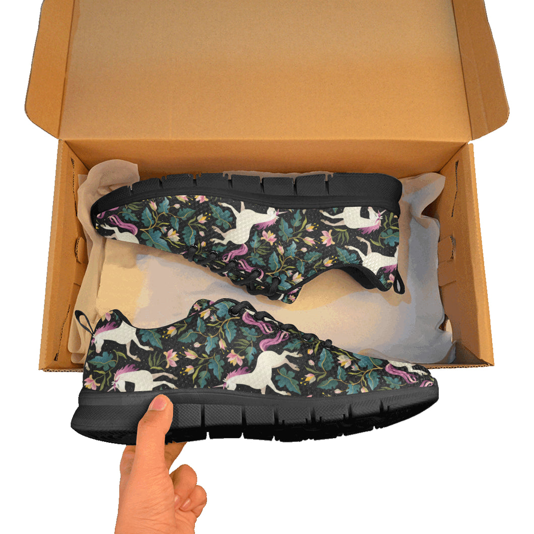 Unicorns forest background Women's Sneaker Shoes