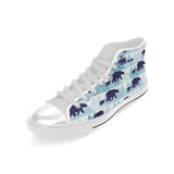 polar bear winter snow pattern Men's High Top Canvas Shoes White