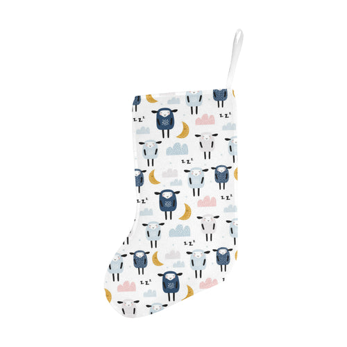 Cute sleeping sheep moon cloud pattern Christmas Stocking