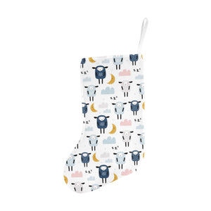 Cute sleeping sheep moon cloud pattern Christmas Stocking