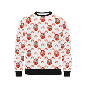 Daruma japanese wooden doll design pattern Men's Crew Neck Sweatshirt