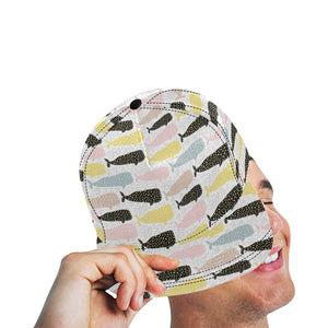 Whale dot pattern All Over Print Snapback Cap