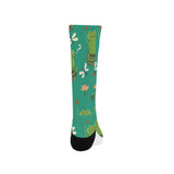 Cute frog dragonfly design pattern Crew Socks