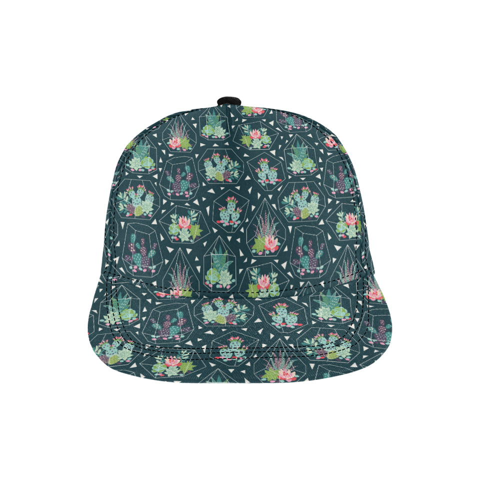 Cactus glass terrarium pattern All Over Print Snapback Cap