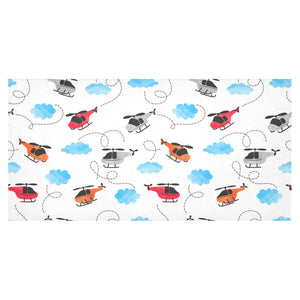 Watercolor helicopter cloud pattern Tablecloth