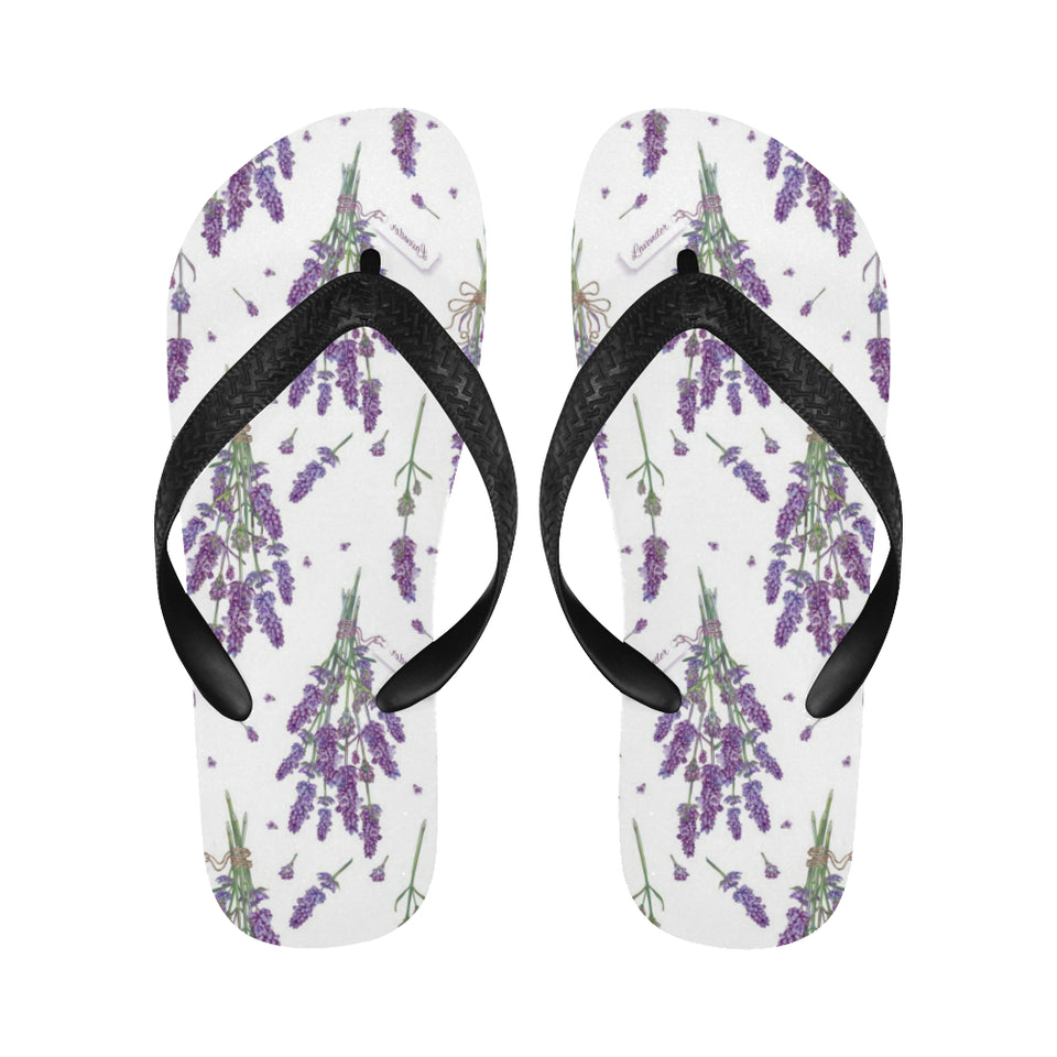 lavender flower design pattern Unisex Flip Flops