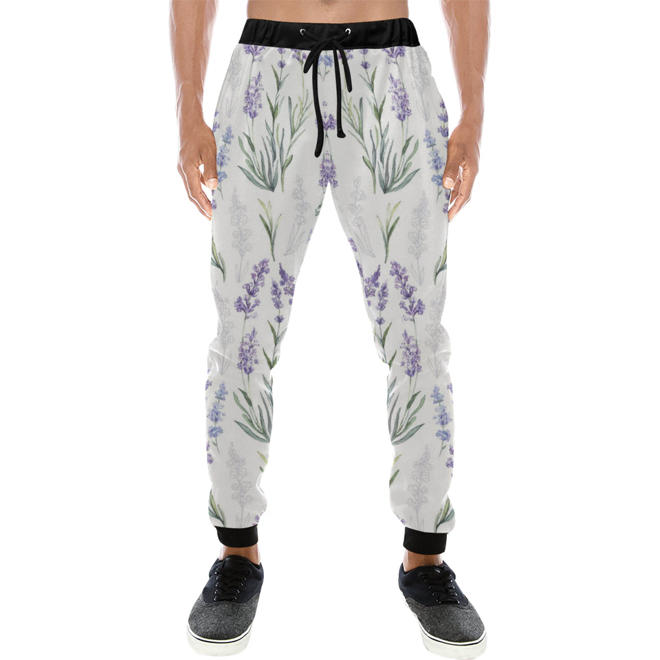 Hand painting Watercolor Lavender Unisex Casual Sweatpants