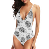 Hand drawn french fries pattern Women's One-Piece Swimsuit