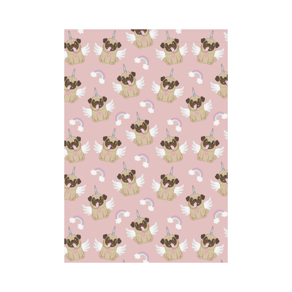 Cute unicorn pug pattern House Flag Garden Flag