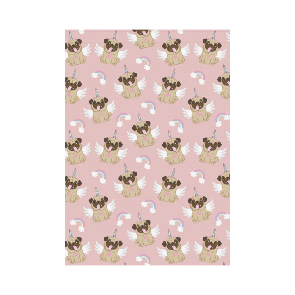 Cute unicorn pug pattern House Flag Garden Flag