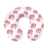 Pink lotus waterlily pattern U-Shaped Travel Neck Pillow