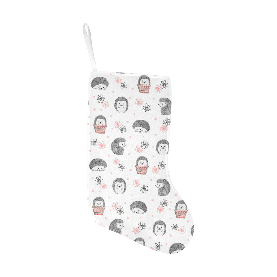Hedgehog Pattern Print Design 02 Christmas Stocking