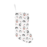 Hedgehog Pattern Print Design 02 Christmas Stocking
