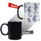 Seahorse pattern background Morphing Mug Heat Changing Mug