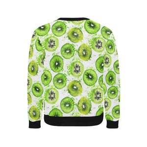 Watercolor kiwi pattern Men's Crew Neck Sweatshirt