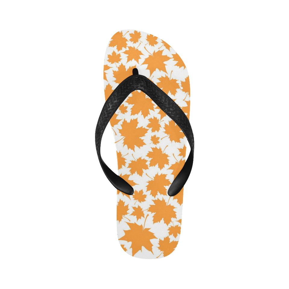 Orange Maple Leaf pattern Unisex Flip Flops