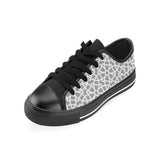 arabic gray pattern Men's Low Top Canvas Shoes Black