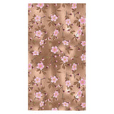 Pink sakura cherry blossom drak brown background Bath Towel