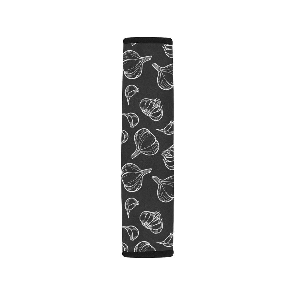 Garlic pattern black background Car Seat Belt Cover