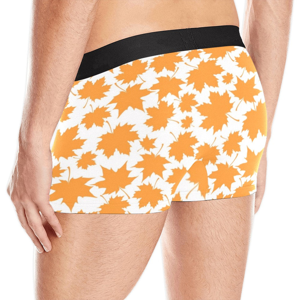 Orange Maple Leaf pattern Men's All Over Print Boxer Briefs Men's Underwear