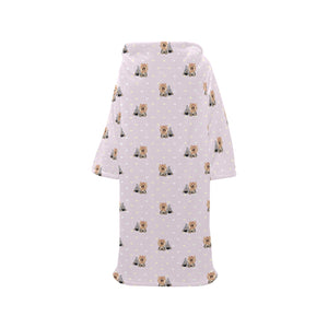 Yorkshire Terrier Pattern Print Design 02 Blanket Robe with Sleeves