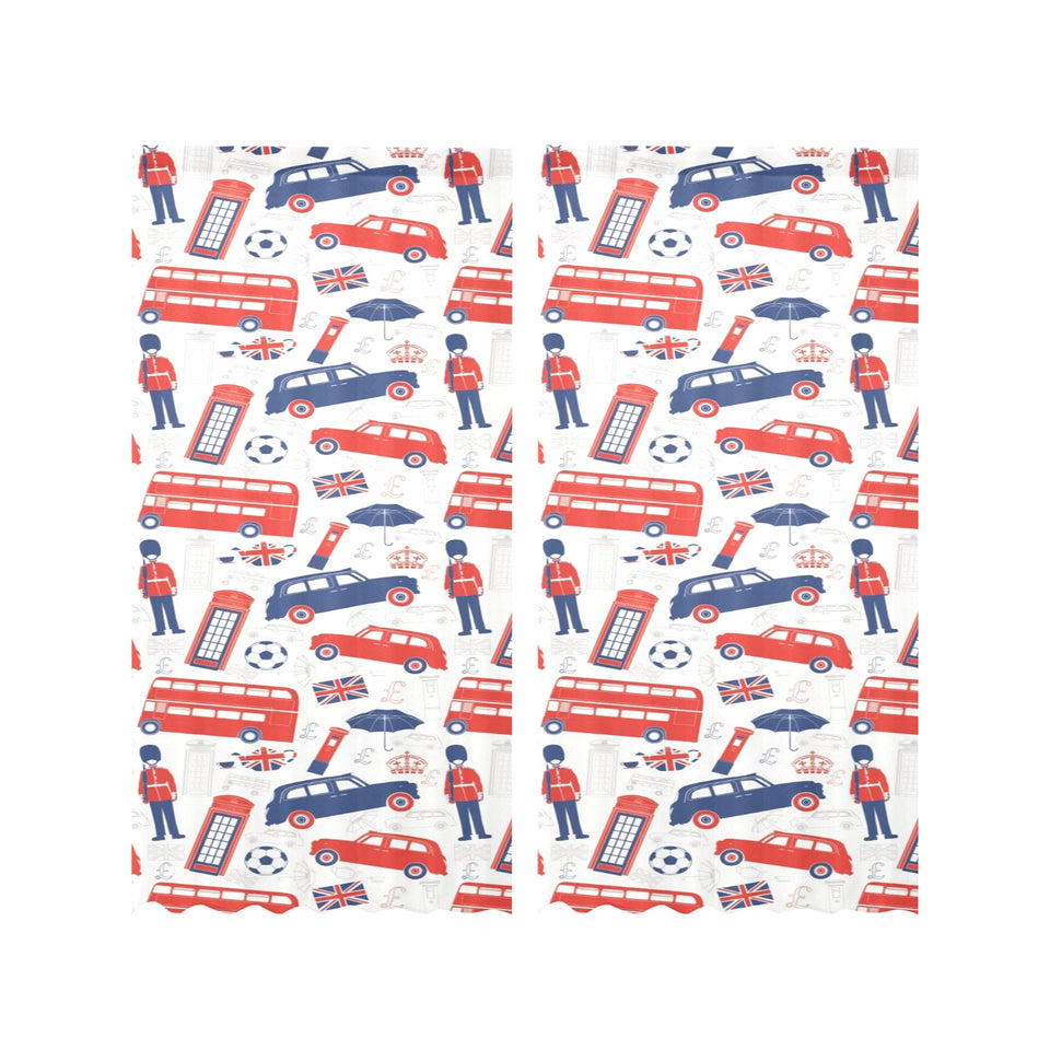 British Pattern Print Design 03 Gauze Curtain