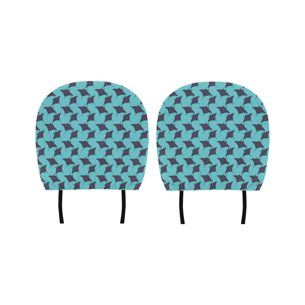 Stingray Pattern Print Design 02 Car Headrest Cover