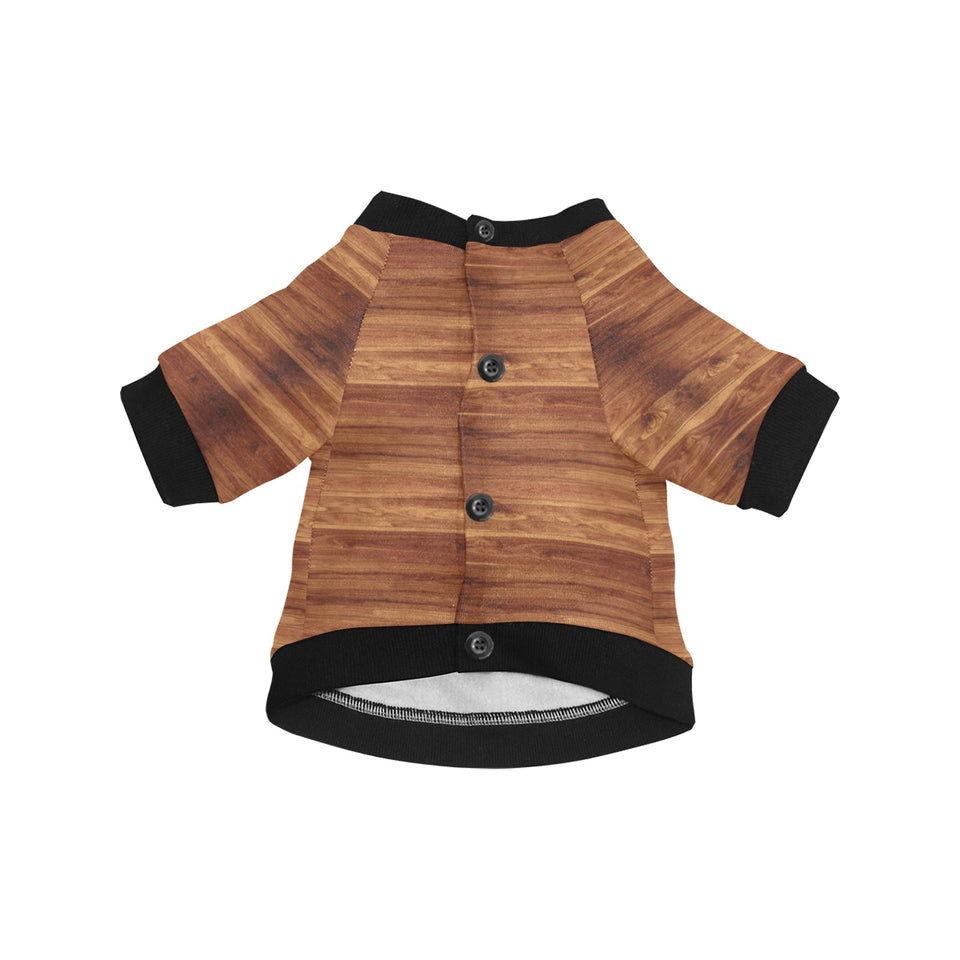 Wood Printed Pattern Print Design 04 All Over Print Pet Dog Round Neck Fuzzy Shirt