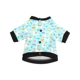 Llama alpaca cactus leaves pattern All Over Print Pet Dog Round Neck Fuzzy Shirt