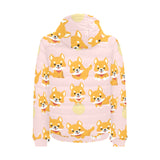 Cute shiba inu dog pattern Men's Padded Hooded Jacket